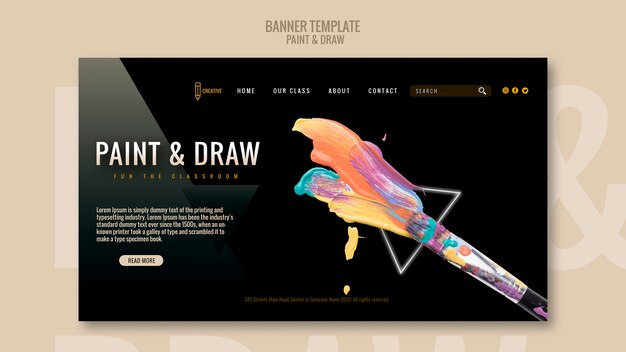 Pintar e desenhar modelo de banner