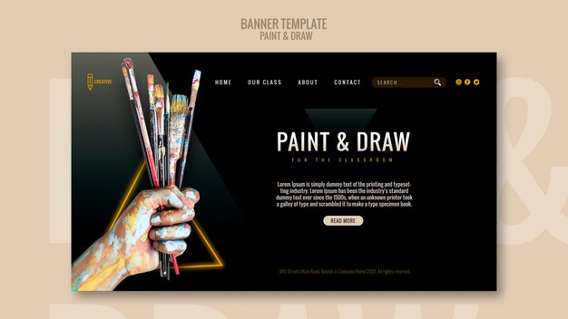 Pintar e desenhar modelo de banner