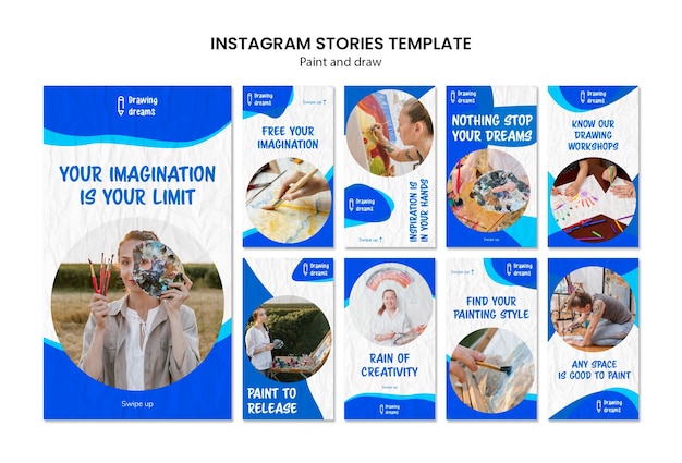 Pintar e desenhar modelo de histórias do instagram