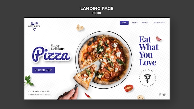 PSD grátis pizza landing page