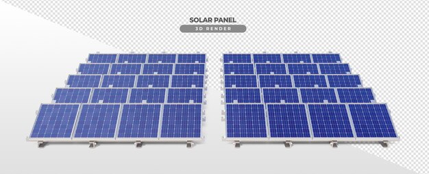 Placas de energia solar em base de alumínio para renderização realista 3d de piso