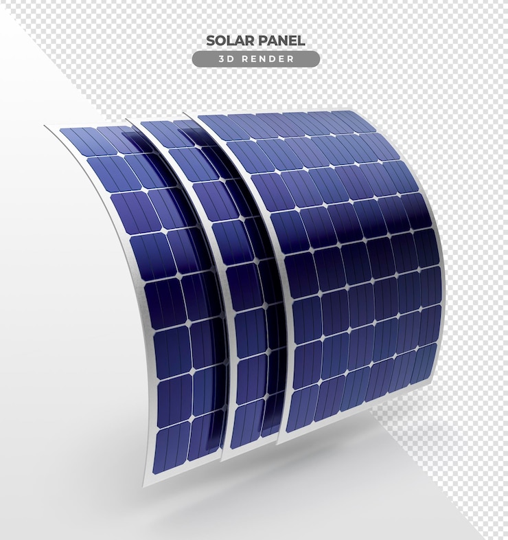 PSD grátis placas de energia solar para telhado em renderização 3d realista