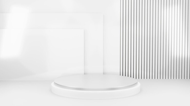 PSD grátis pódio em composição branca abstrata para apresentação do produto 3d render ilustração 3d