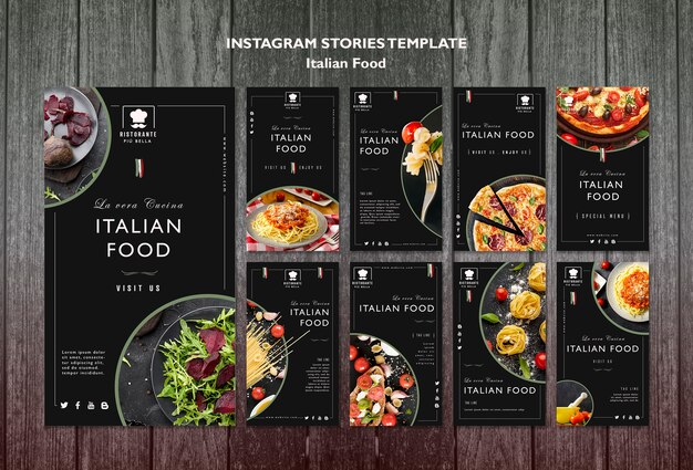 Post de mídia social de comida italiana