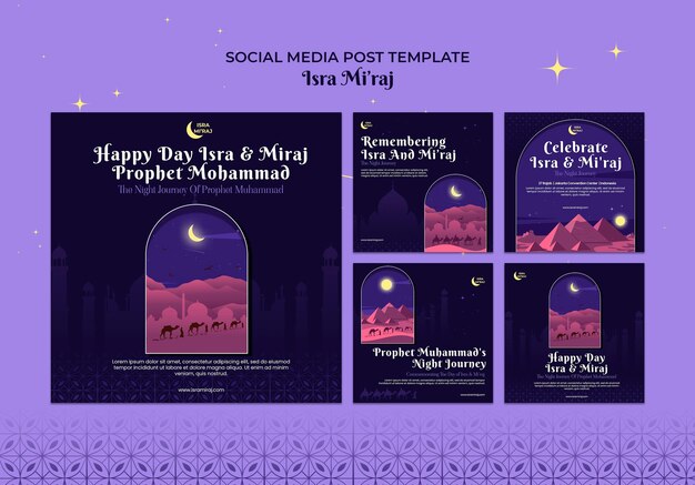 Post de mídia social de Isra miraj