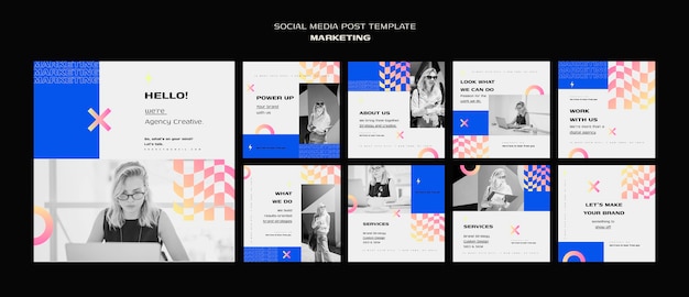 PSD grátis postagem de mídia social da agência de marketing