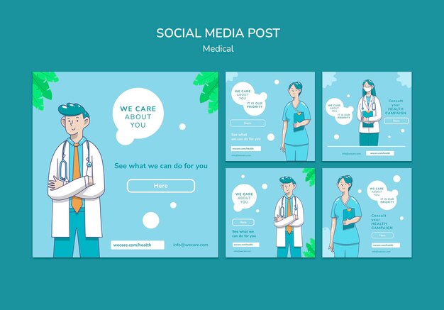 Postagem de mídia social de assistência médica