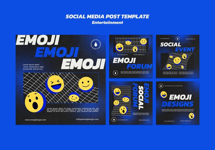 PSD grátis postagem de mídia social de entretenimento emoji