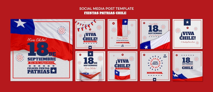 PSD grátis postagem de mídia social do dia internacional do chile