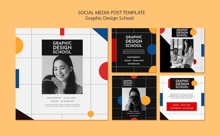 PSD grátis postagem de mídia social escolar de design gráfico