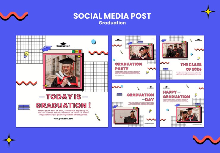 PSD grátis postagem de mídia social para o dia da formatura
