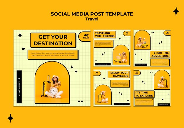 Postagem de mídia social sobre conceito de viagens