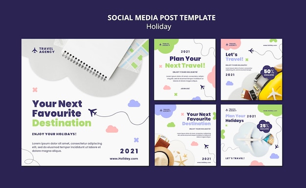 PSD grátis postagem de mídia social sobre conceito de viagens