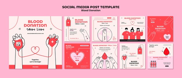 Postagem de mídia social sobre doação de sangue