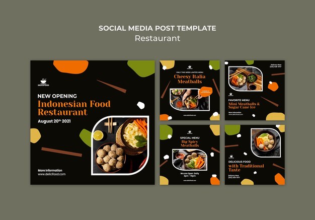 Postagem na mídia social sobre culinária indonésia