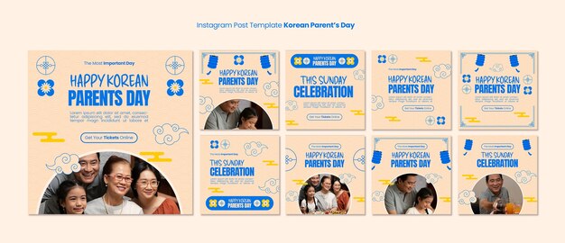 postagens coreanas do instagram da celebração do dia dos pais