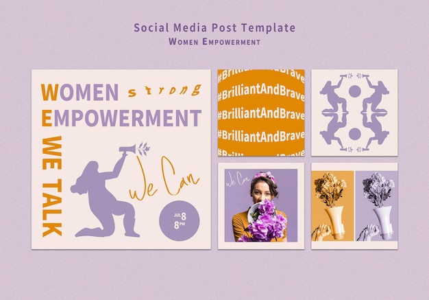 Postagens de empoderamento feminino nas redes sociais