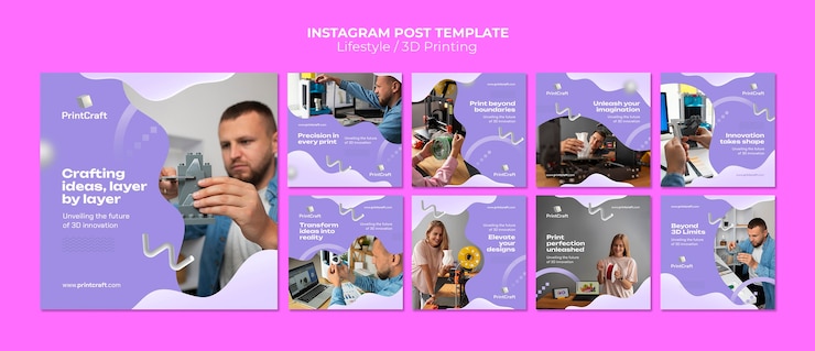 PSD grátis postagens de estilo de vida de design plano no instagram