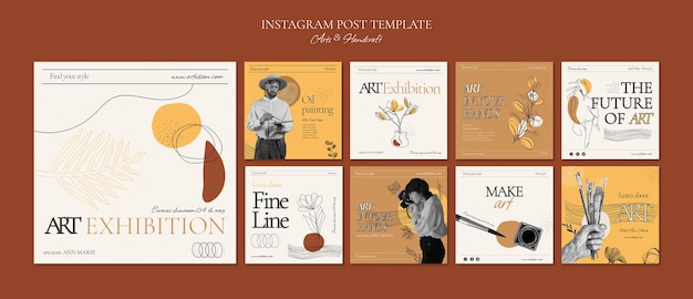 Postagens de instagram de artes e artesanato