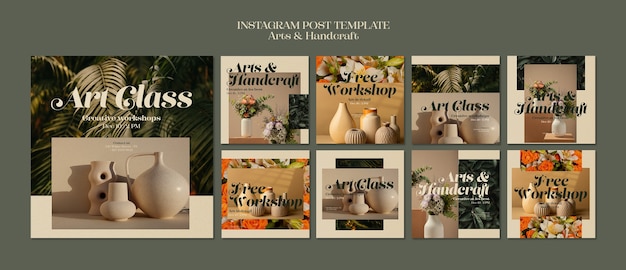 Postagens de instagram de artes e artesanato