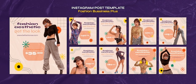 PSD grátis postagens de instagram de estética de moda