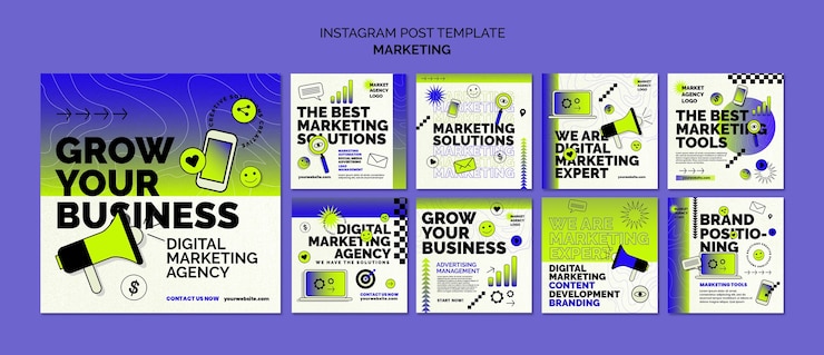 PSD grátis postagens de instagram de estratégia de marketing