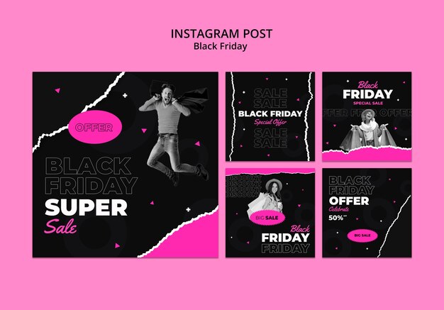 PSD grátis postagens de promoção da black friday no instagram