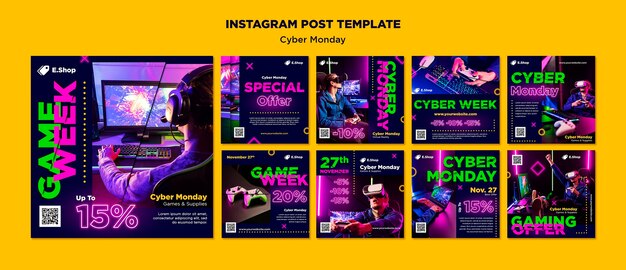 Postagens de vendas no Instagram da Cyber Monday