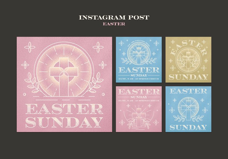 PSD grátis postagens do instagram da celebração da páscoa