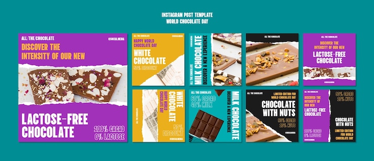 PSD grátis postagens do instagram da celebração do dia mundial do chocolate