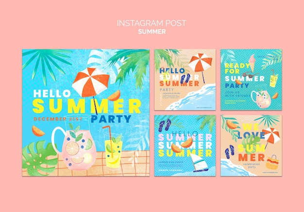 Postagens do instagram da temporada de verão