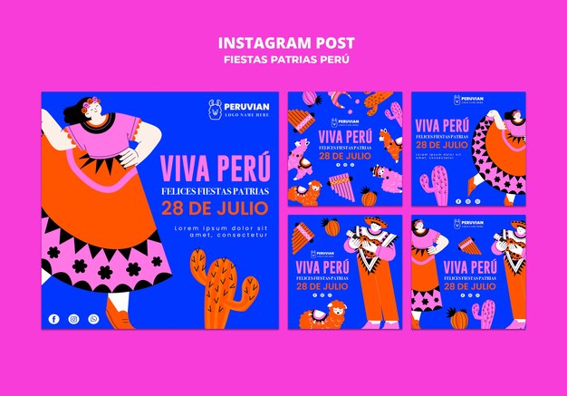 Postagens do instagram de celebração de festas pátrias peru