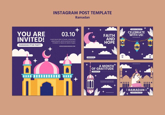 Postagens do instagram de celebração do Ramadã
