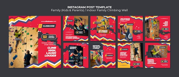 PSD grátis postagens do instagram de celebração familiar de design plano