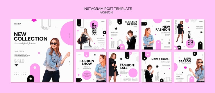 PSD grátis postagens do instagram de coleção de moda feminina