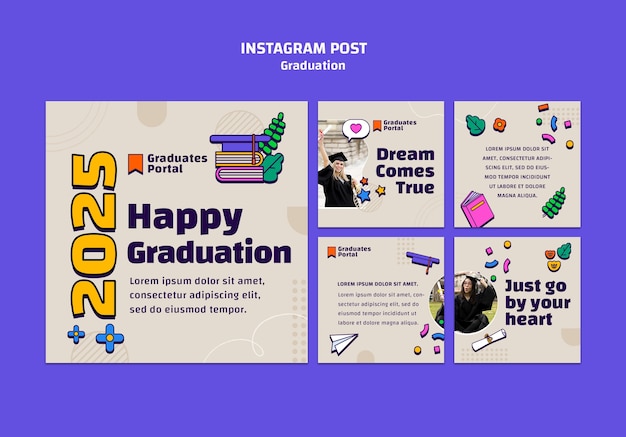 Postagens do instagram de comemoração de formatura