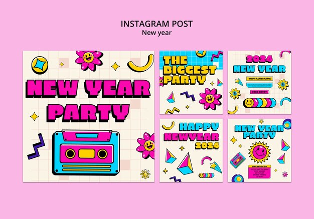 Postagens do Instagram de comemoração do ano novo de 2024