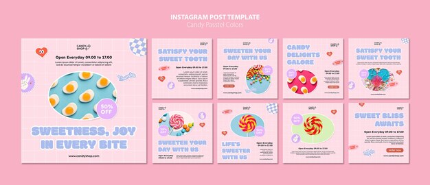 Postagens do instagram de cores pastéis doces