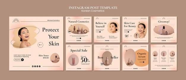 postagens do instagram de cosméticos coreanos