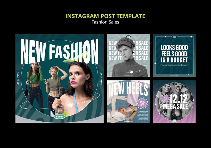 PSD grátis postagens do instagram de desconto de venda de design plano