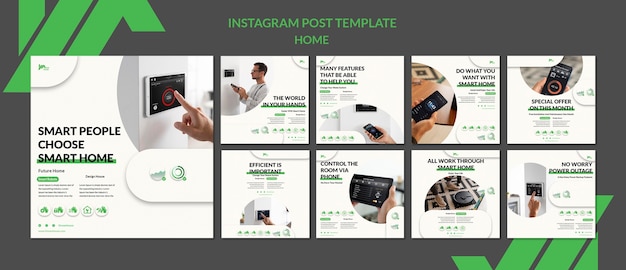 PSD grátis postagens do instagram de design de interiores de design plano