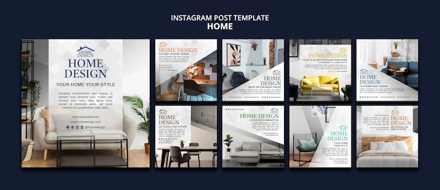 Postagens do instagram de design de interiores para casa