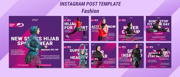 PSD grátis postagens do instagram de tendências de moda gradiente