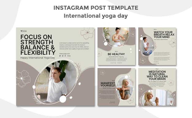 Postagens do instagram do dia internacional da ioga