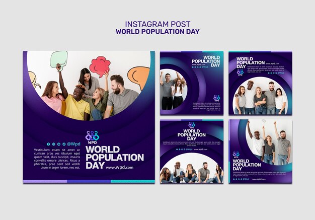 Postagens do instagram do dia mundial da população