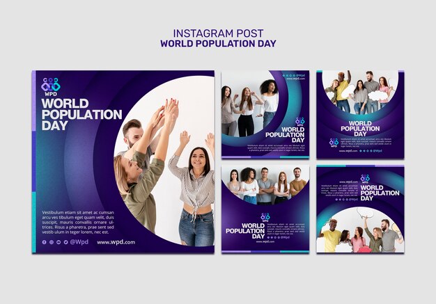 Postagens do instagram do dia mundial da população