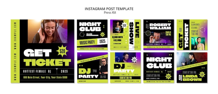 PSD grátis postagens do instagram do kit de imprensa