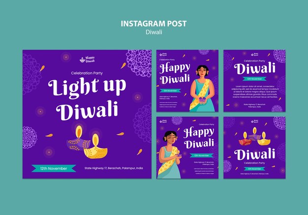 Postagens do Instagram para celebração do Festival das Luzes