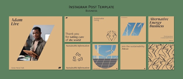 PSD grátis postagens mínimas do instagram de negócios
