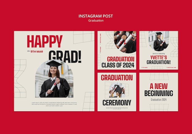 Postagens no Instagram da celebração da formatura